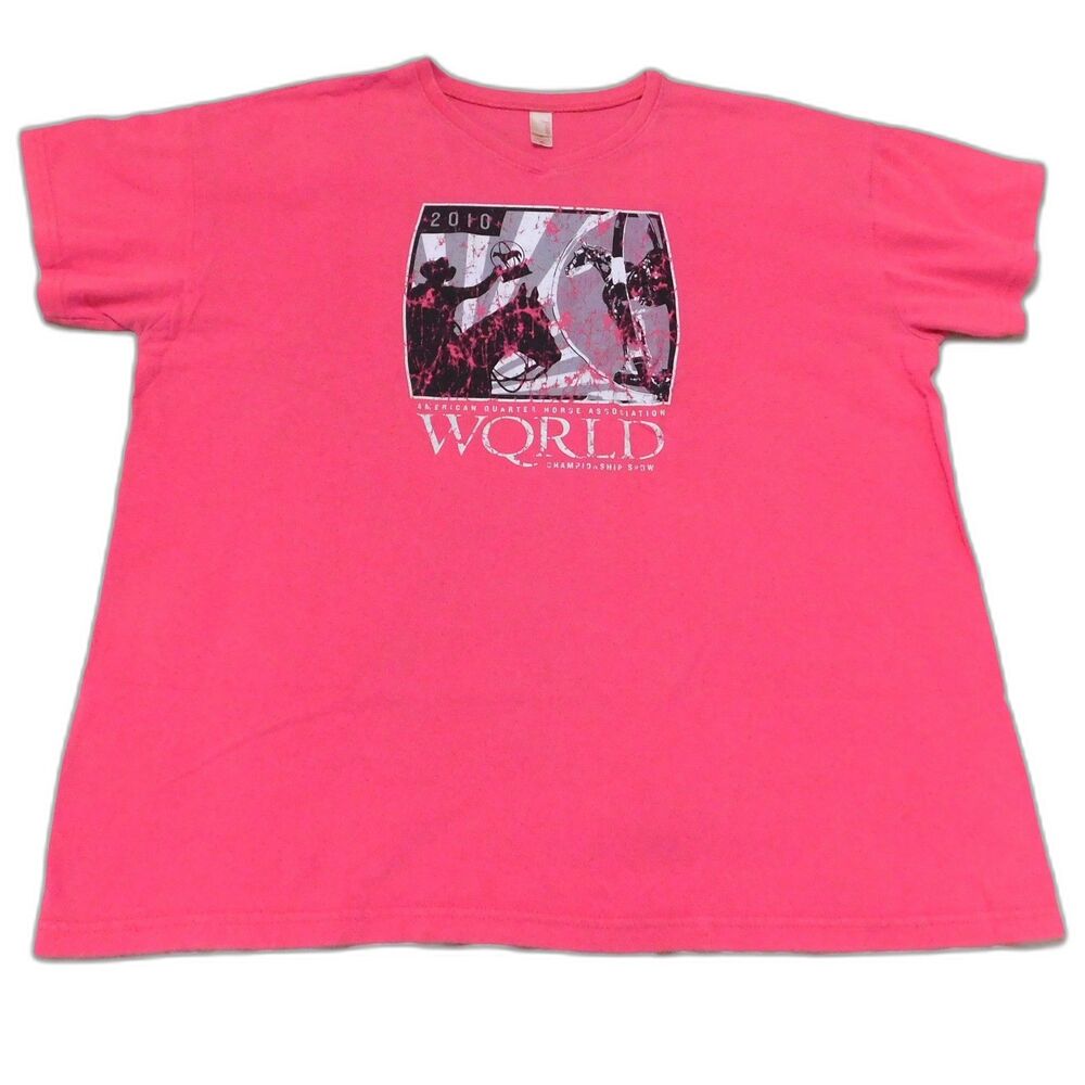 Woman's Horse T Shirt 2010 Quarter Association Championship Pink XL